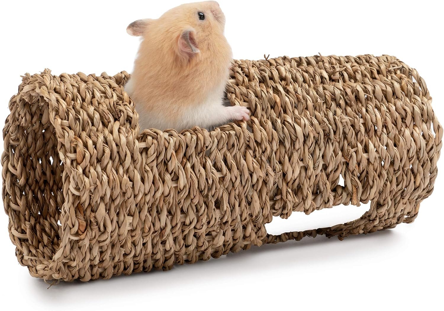 Niteangel Creative & Composable Hamster Tunnel: Edible Seagrass & DIY Tube | Mimic Wild Underground Habitat & Build Unique Burrow as Hideout for Small Sized Animals Like Hamsters Mouse Gerbils Mice