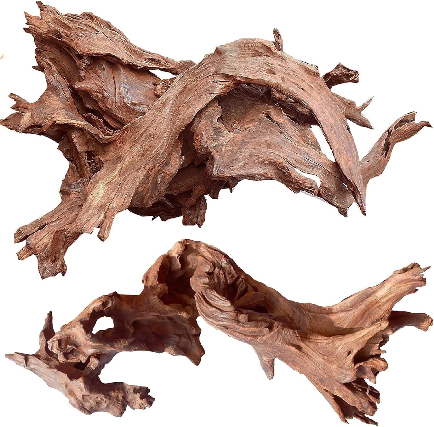 Jorewood Natural Large Aquarium Driftwood for Fish Tanks & Reptile Terrariums – 100% Safe Fish Tank Decorations, 2-Piece 10-14 Inch Unique Twisted Branches Low Tannin, Easy to Sink
