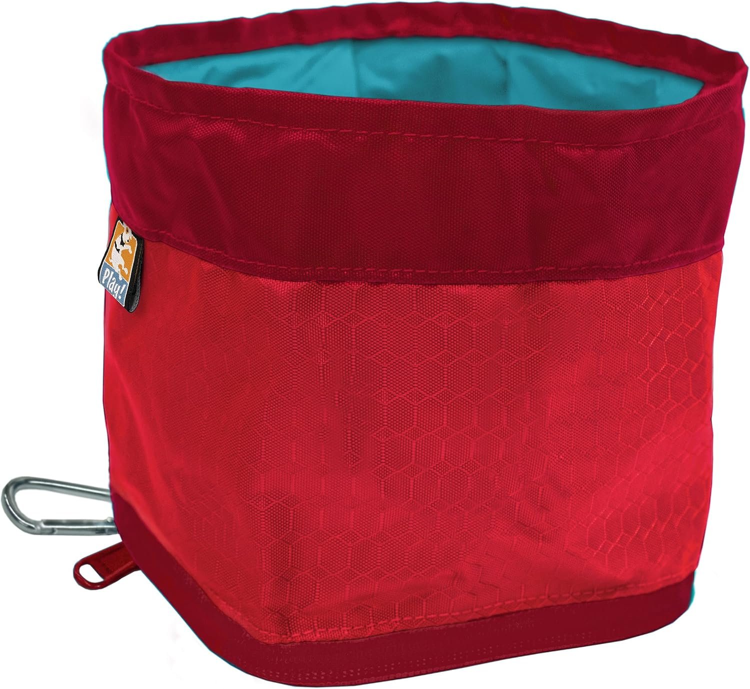 Kurgo Zippy Bowl Collapsible Travel Dog Bowl, 48 oz, Barn Red | Foldable Silicone Travel Bowl With Carabiner Clip, Zips Flat for Storage, BPA & Phthalate-Free, Machine Washable