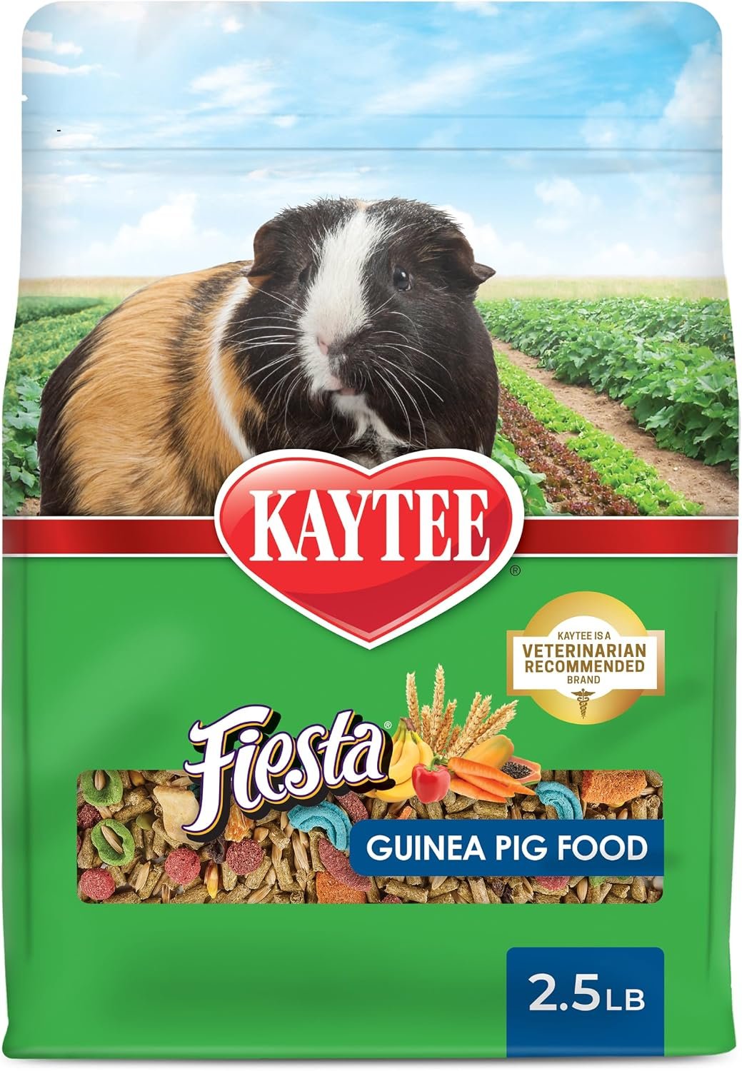 Kaytee Fiesta Guinea Pig Food, Nutritious and Fun Blend, Supports Dental Health and Digestion, 2.5 pounds