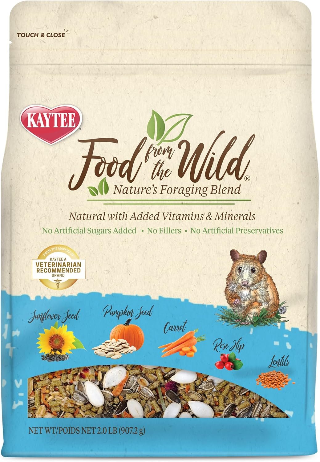 Kaytee Food from The Wild Natural Pet Hamster Food, 2 Pound