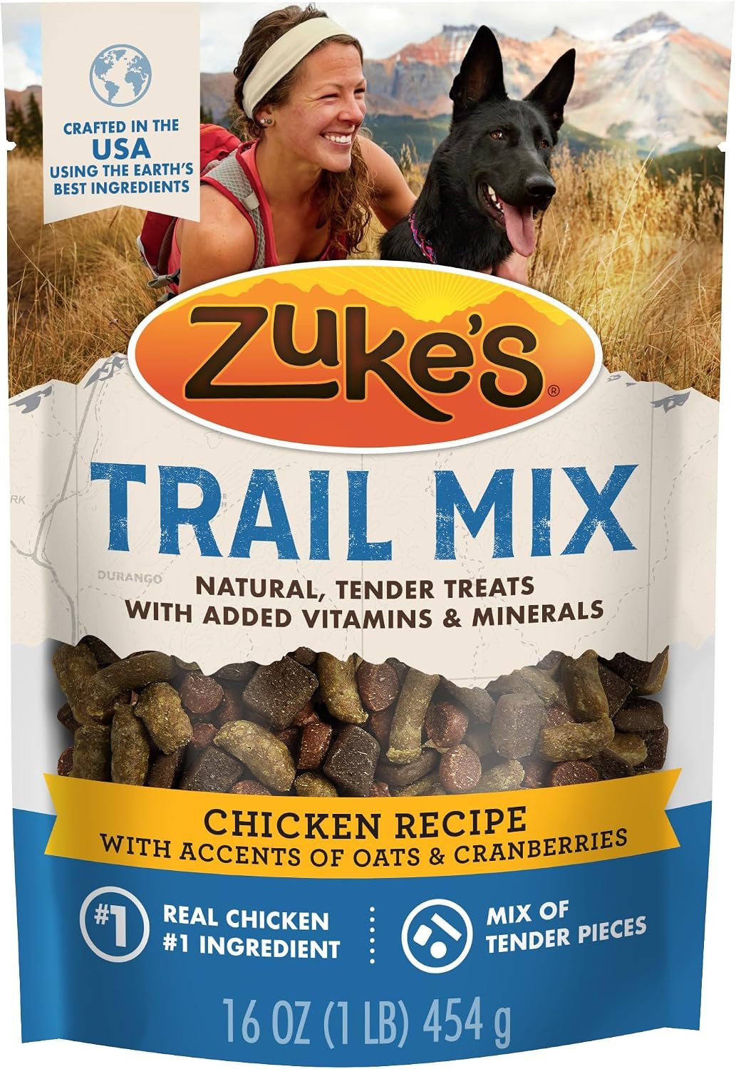 Zuke’s Trail Mix Pet Treats for Dogs, Soft Dog Treats with Real Chicken Recipe – 16 oz. Pouch