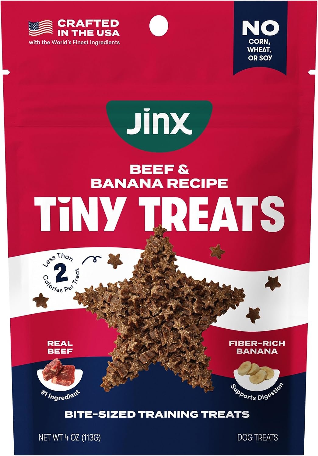 Jinx Dog Training Treats, Bite-Sized Training Treats for Dogs, Beef, 4oz | 1 Pack Healthy Dog Treats Training with Grass-Fed Beef, Vitamins for Immunity & No Fillers for Puppies, Adults & Seniors