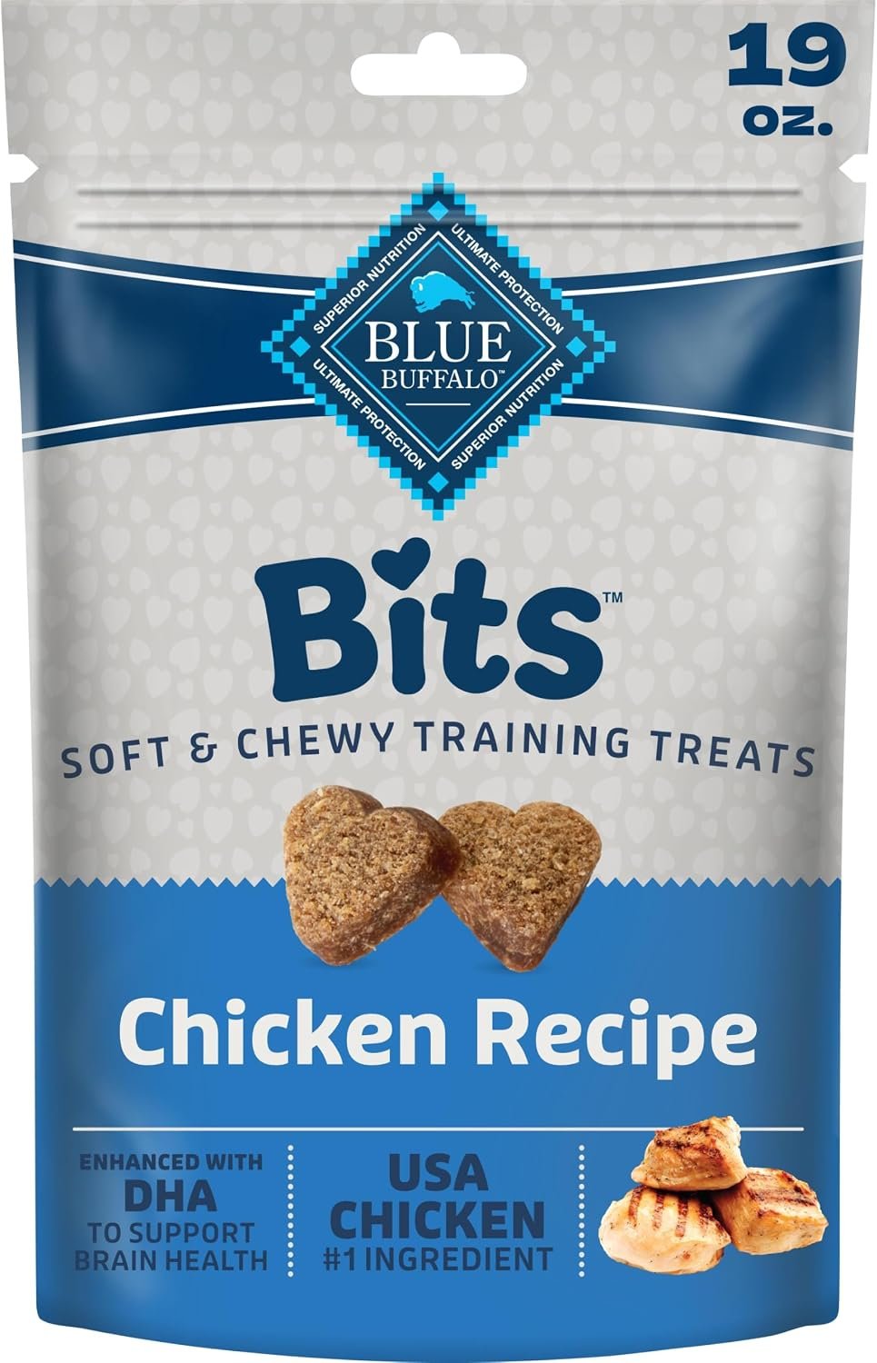 Blue Buffalo Bits Chicken Training Treats, 19 oz | Real Chicken First, DHA for Cognitive Development, No Chicken By-Product Meals, Free from Red Dye 40