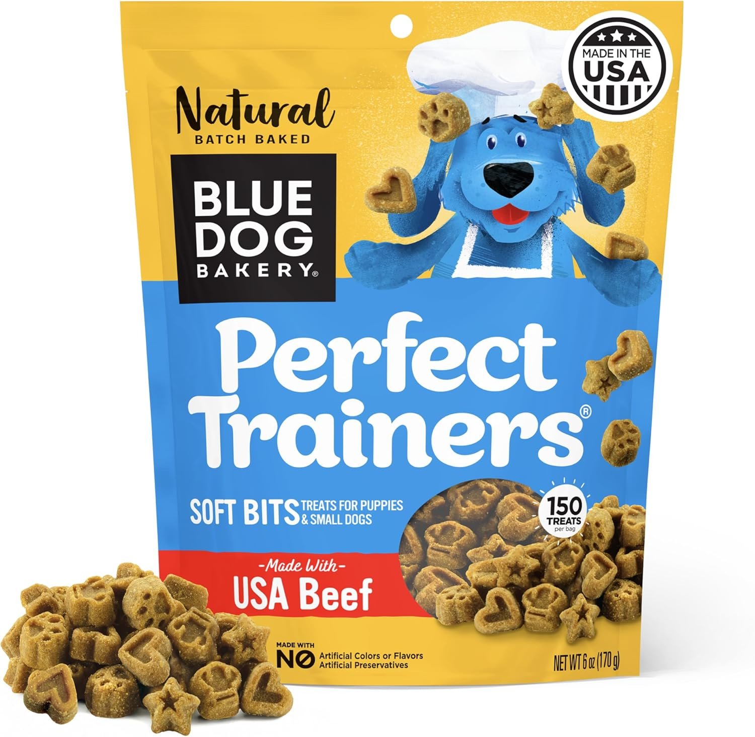 Blue Dog Bakery, Perfect Trainers Beef, Mini Dog Treats 6oz 1pk | Soft & Chewy Oven-Baked Extra Small Puppy Training Dog Treat, Made with Real Beef & Other Wholesome Ingredients in the USA