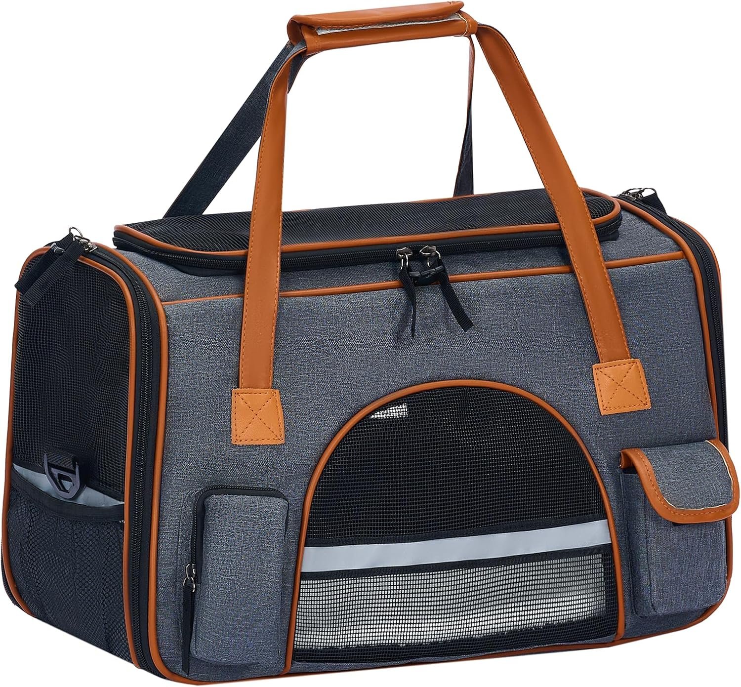Pesen Large Soft Cat Carrier, 20 x 12 x 11 Inches, Holds Up to 28 lbs | Spacious Anti-Collapse Pet Carrier with Multiple Storage Pockets for Medium Cats, Puppies, Rabbits and Other Small Animals