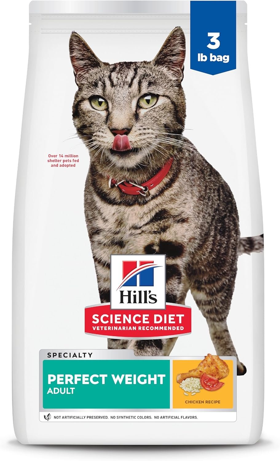 Hill’s Science Diet Adult Perfect Weight Dry Cat Food | #1 Veterinarian Recommended, Chicken Recipe, 3 lb. Bag