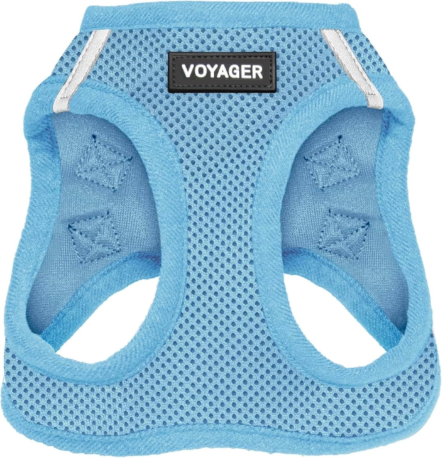 Voyager Step-in Air Dog Vest Harness – Baby Blue, Medium | 16 – 18″ in Chest, Reflective Bands, All Weather Breathable Air Mesh, Cats Compatible, Lightweight, Fast Drying